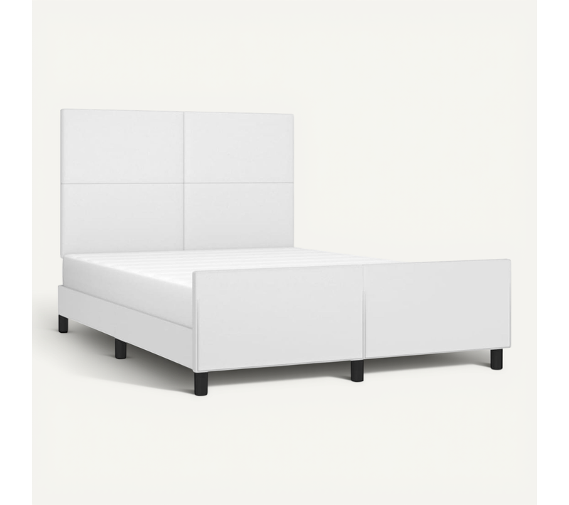 Cadre De Lit Sans Matelas Blanc 140x190 Cm Simili