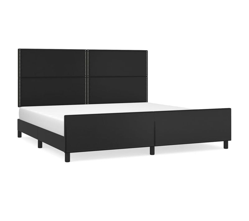 Cadre De Lit Sans Matelas Noir 200x200 Cm Simili