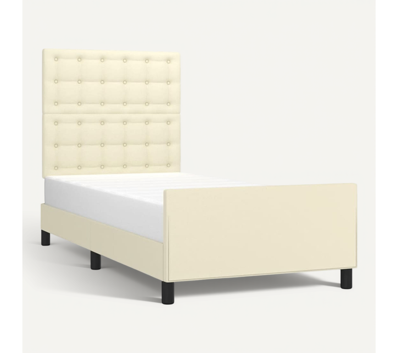 Cadre De Lit Sans Matelas Crème 80x200 Cm Simili