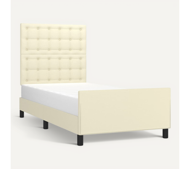 Cadre De Lit Sans Matelas Crème 90x190 Cm Simili