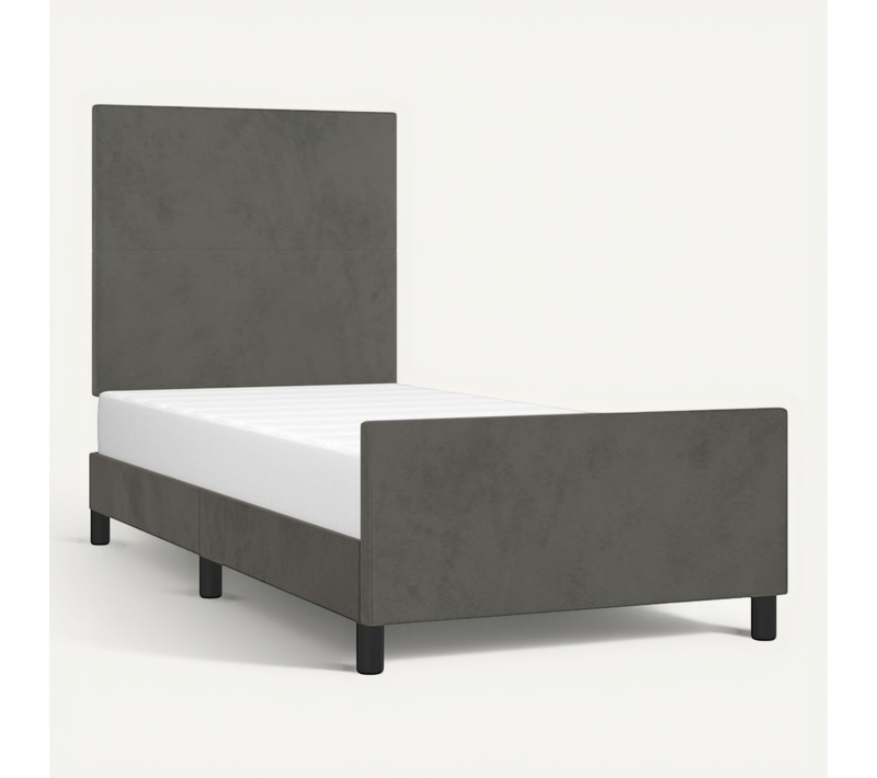 Cadre De Lit Avec Tête De Lit Gris Foncé 80x200 Cm Velours