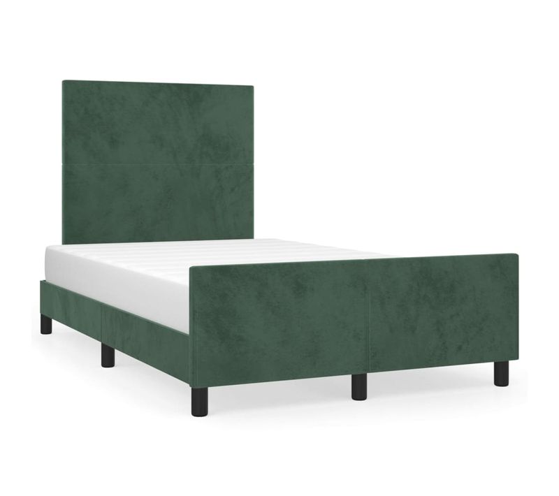 Cadre De Lit Sans Matelas Vert Foncé 120x200 Cm Velours