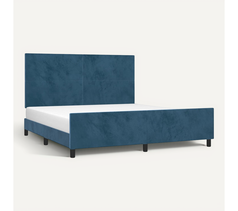 Cadre De Lit Sans Matelas Bleu Foncé Velours 180 x 200 cm