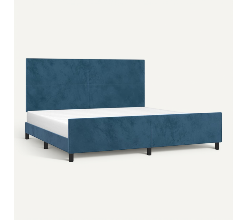 Cadre De Lit Sans Matelas Bleu Foncé 200x200 Cm Velours