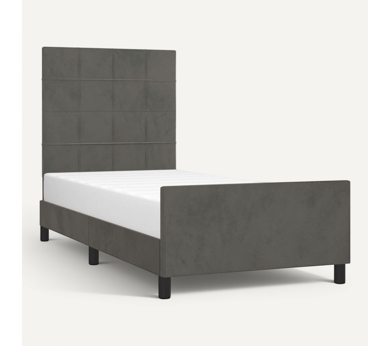 Cadre De Lit Sans Matelas Gris Foncé 100x200 Cm Velours