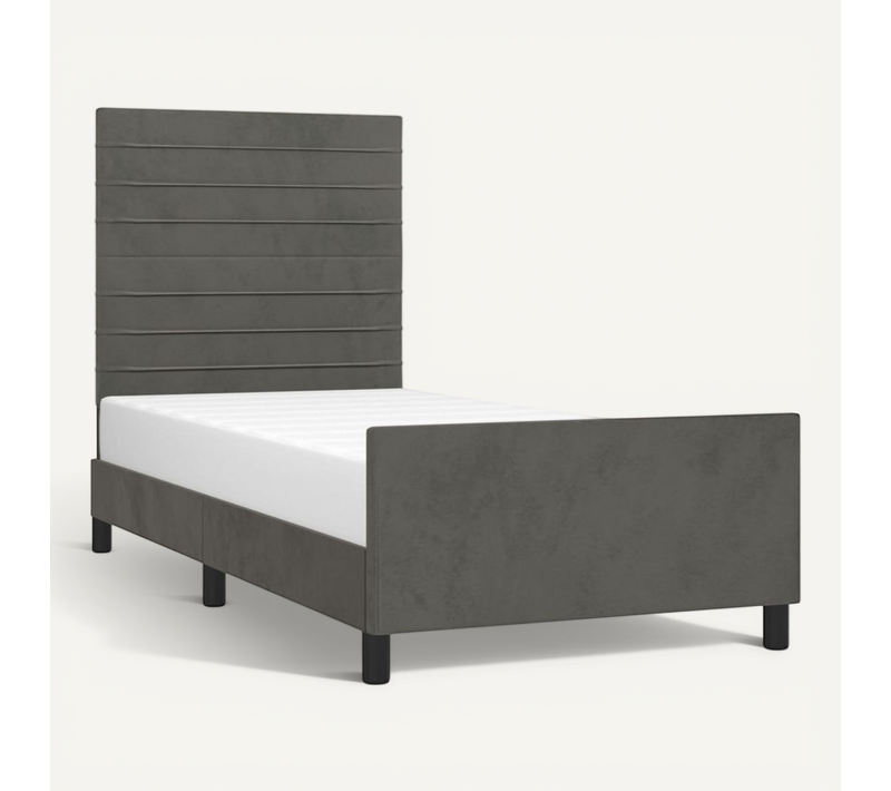 Cadre De Lit Sans Matelas Gris Foncé 80x200 Cm Velours