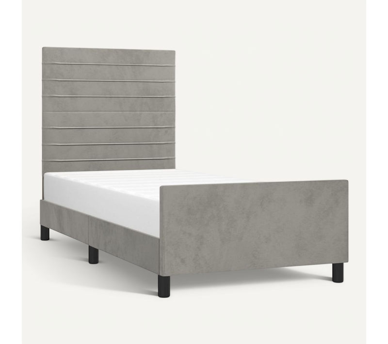 Cadre De Lit Sans Matelas Gris Clair 90x190 Cm Velours