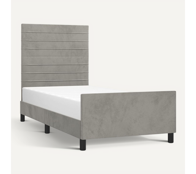 Cadre De Lit Sans Matelas Gris Clair 90x200 Cm Velours