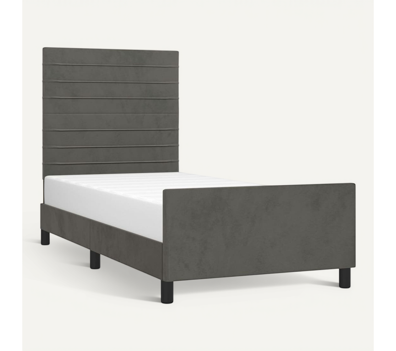 Cadre De Lit Sans Matelas Gris Foncé 90x200 Cm Velours