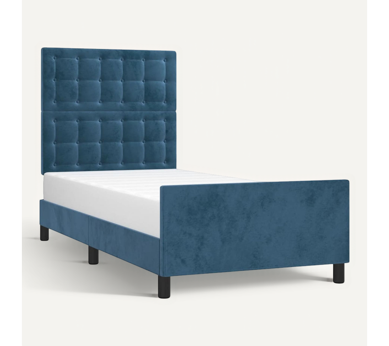 Cadre De Lit Sans Matelas Bleu Foncé 90x200 Cm Velours