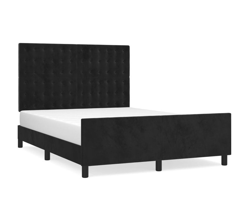 Cadre De Lit Sans Matelas Noir 140x200 Cm Velours
