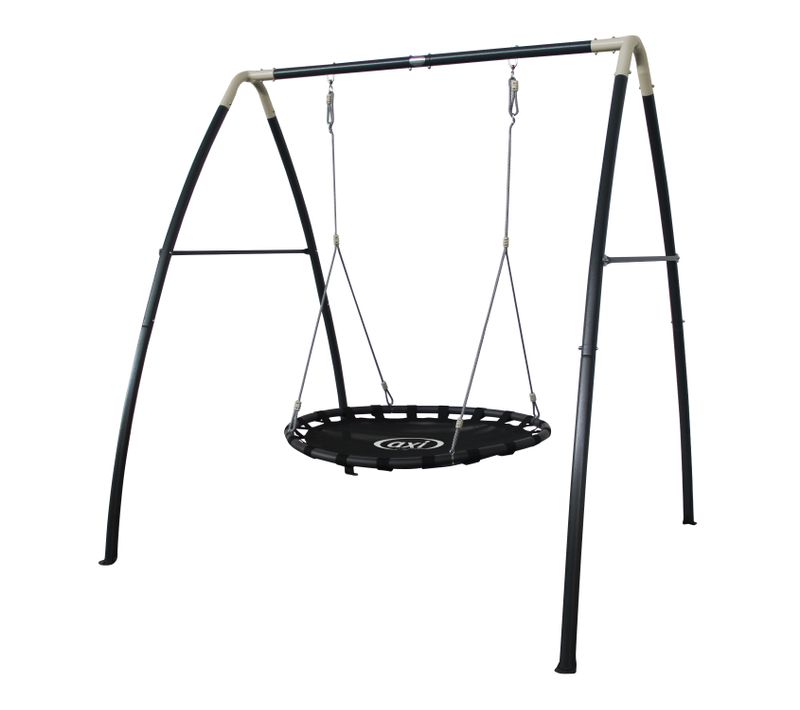 Portique En Métal Avec Balançoire Nid D'oiseau Enfant - Balançoire Ronde Pour Le Jardin