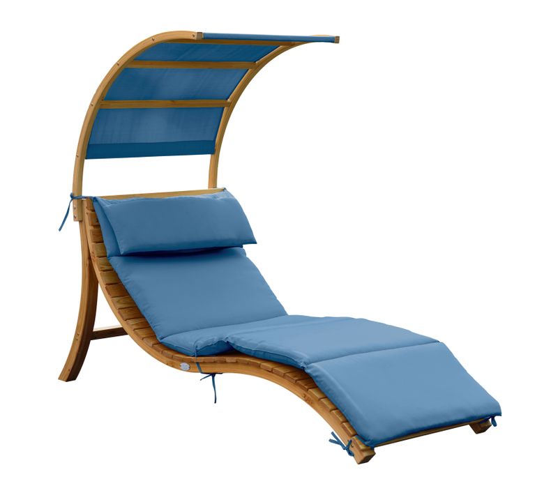Chaise Longue De Jardin Salina En Bois   Lit De Jardin Avec Toit Et Coussin Pour Le Jardin