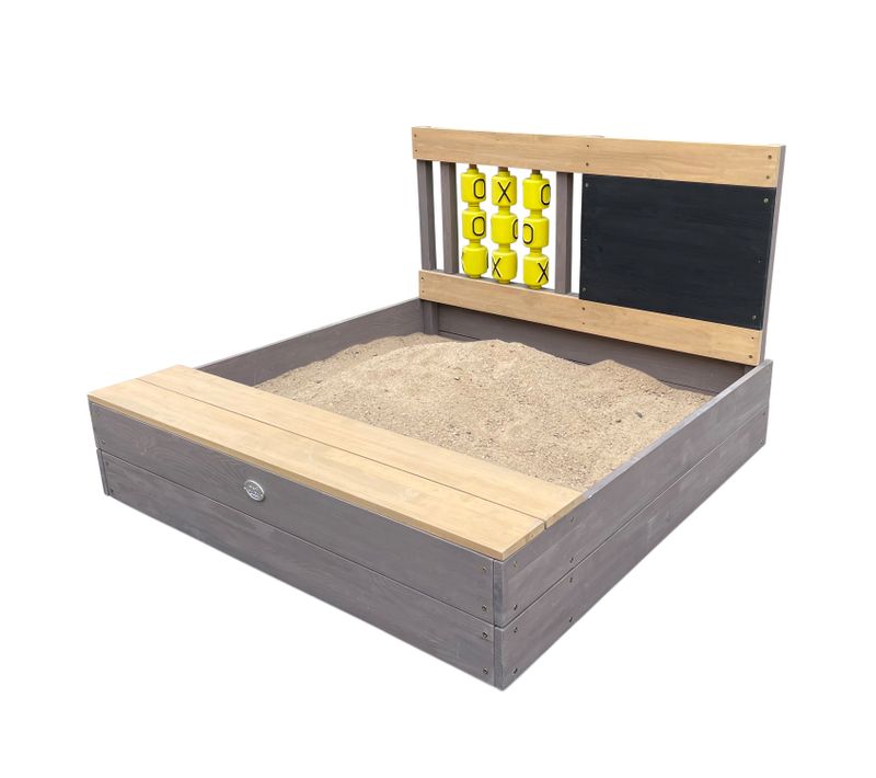 Kitty Bac à Sable En Bois Avec Banc, Espace De Rangement, Jeux Du Morpion