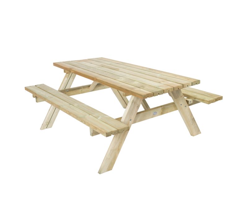 - Julie Table De Pique Nique En Bois Classic 177 X 154 X 74 Cm - Couleur Naturelle, Bois