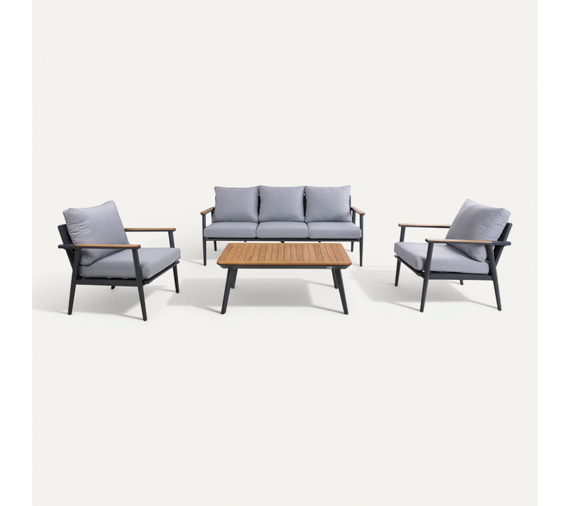 Bibi Salon De Jardin Avec 1 Canapé, 2 Fauteuils Et Une Table - Canapé Extérieur 4 Pièces En