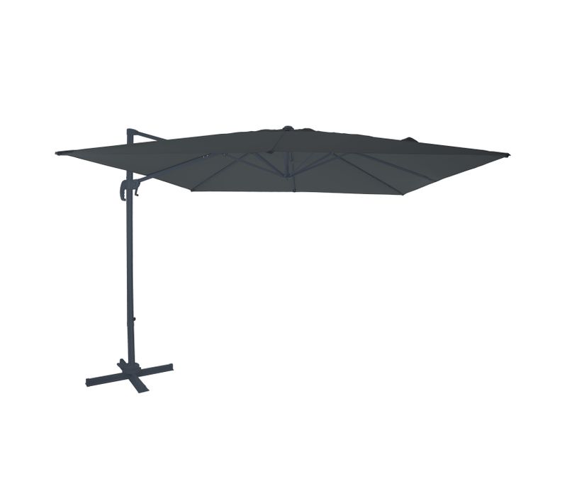 Nima Parasol Déporté Gris/anthracite - Parasol Déporté Rectangulaire 300x300 Cm - Parasol Pied