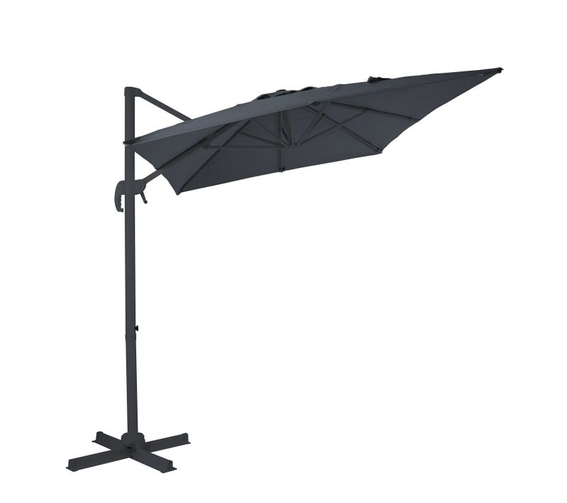 Coco Parasol Déporté Gris/anthracite - Parasol Déporté Rectangulaire 200x300 Cm - Parasol Pied