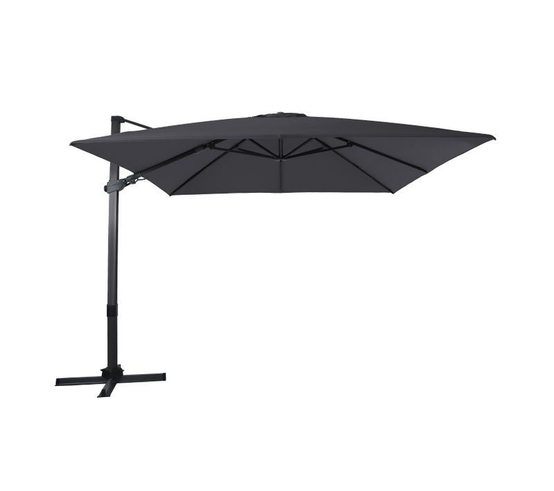 Apollo Premium Parasol Déporté Gris/anthracite - Parasol Déporté Rectangulaire 300x300cm -