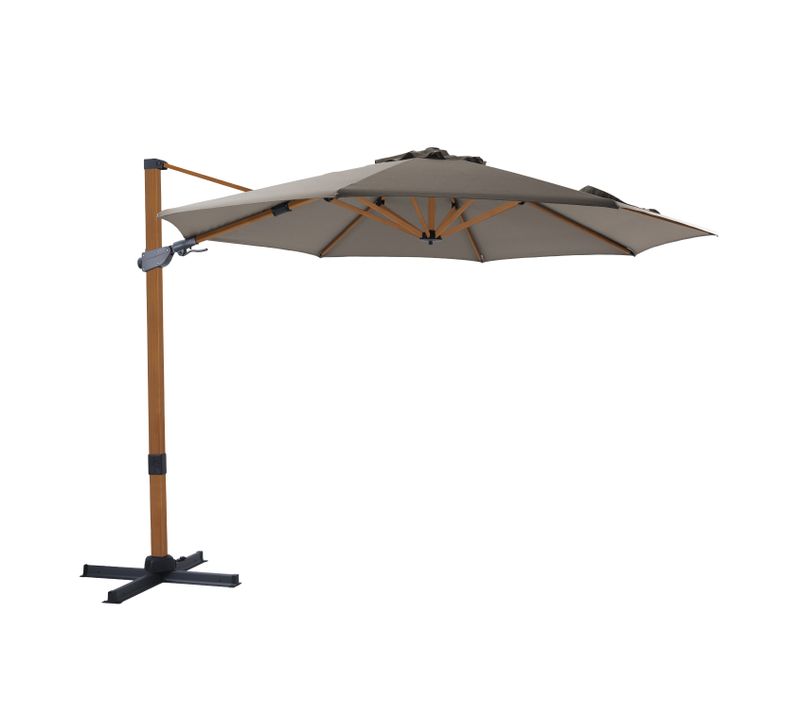 Cyrus Premium Parasol Déporté Marron/taupe - Parasol Déporté Rectangulaire Ø 300cm - Parasol