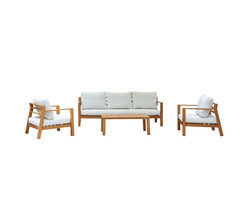 Orla Salon De Jardin Avec 1 Canapé, 2 Fauteuils Et Une Table - Canapé Extéreieur 4 Pièces En