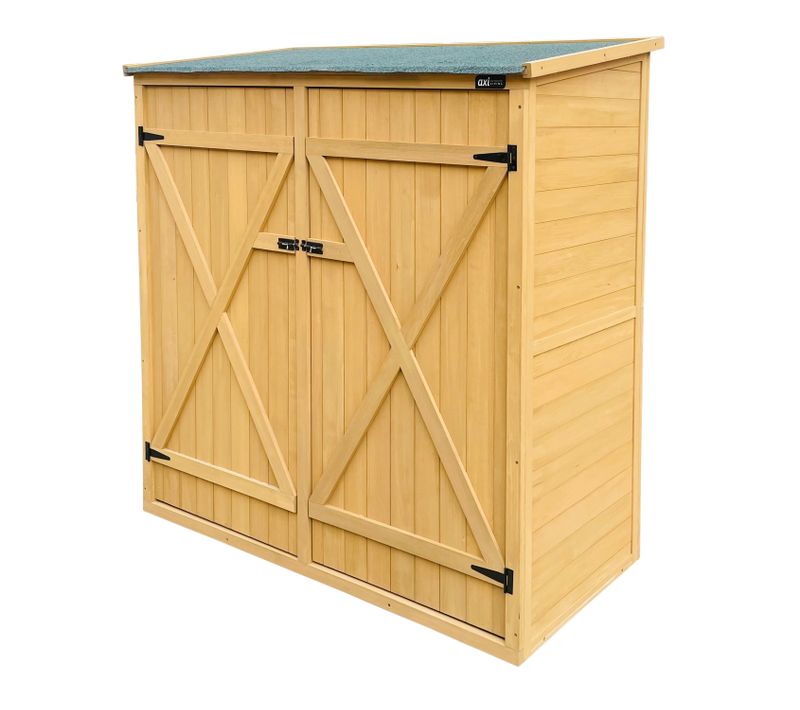 Casper Armoire De Jardin En Bois Brun - Armoire Exterieur, Armoire à Outils / Meuble Exterieur