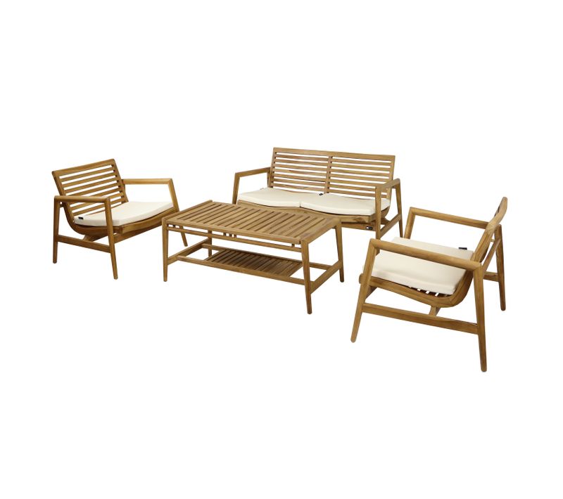 June Salon De Jardin Avec 1 Canapé, 2 Fauteuils Et Une Table De Jardin - Canapé De Jardin 4
