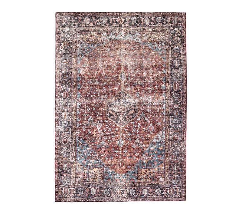 Tapis Vintage - Lugan Bordeaux - Rectangle - 80x150 Cm