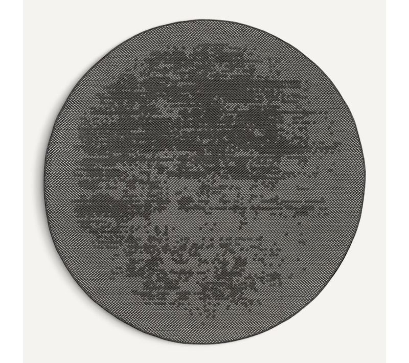 Tapis D'extérieur Rond - Malta Arrow Noir - Rond - D. 120 Cm
