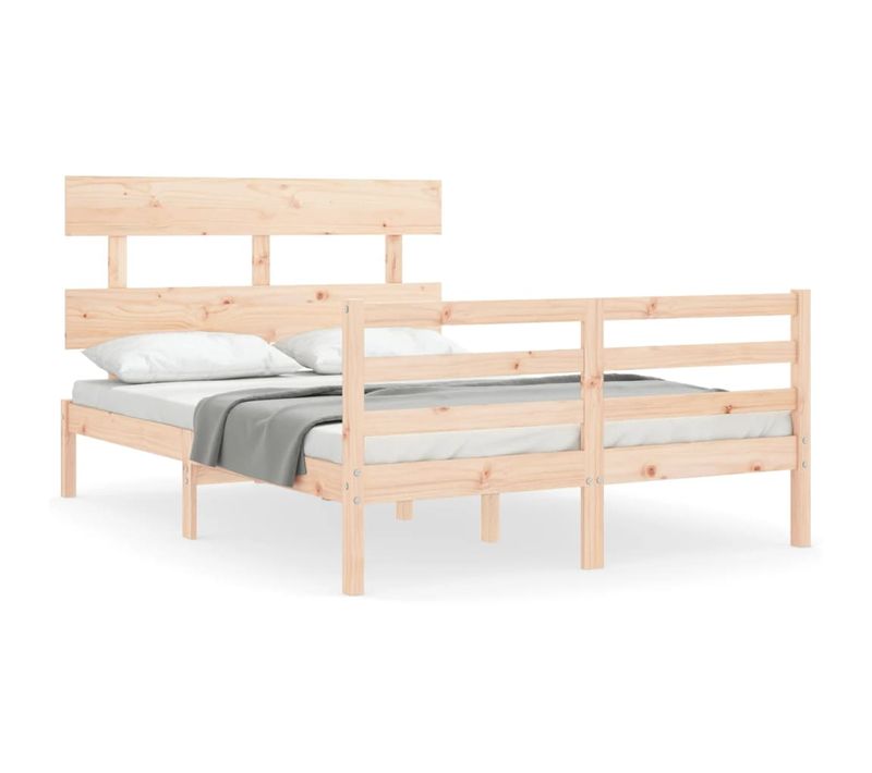Cadre De Lit Sans Matelas 140x200 Cm Bois Massif