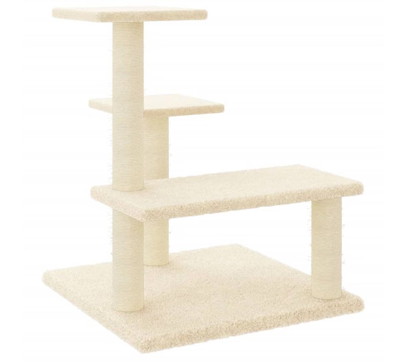 Arbre À Chat Avec Griffoirs En Sisal Crème 61 Cm