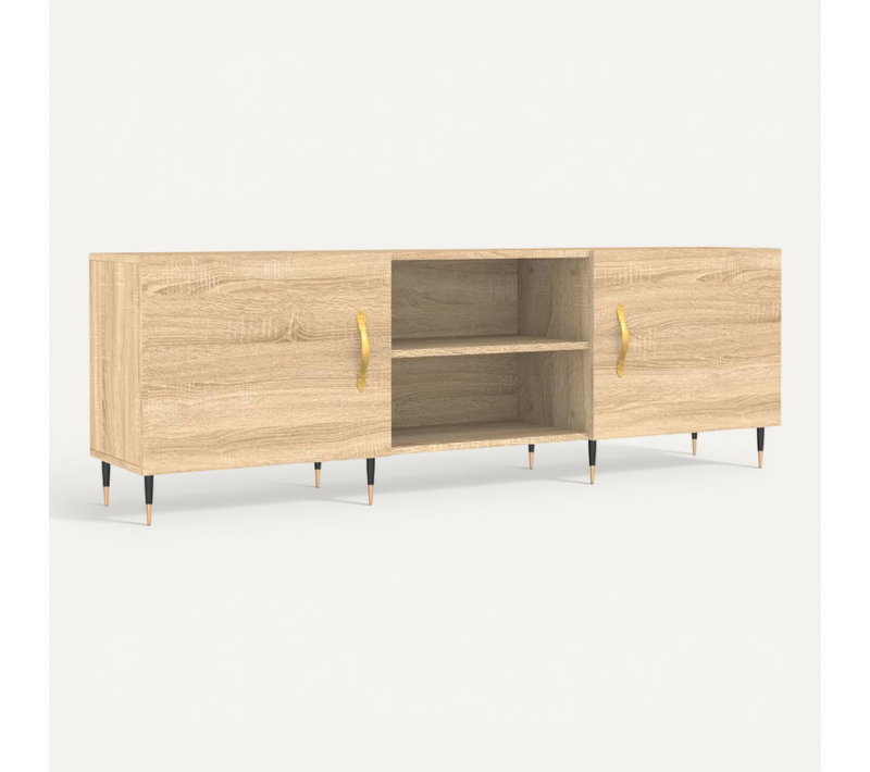 Meuble TV Chêne Sonoma 150x30x50 Cm Bois Contreplaqué