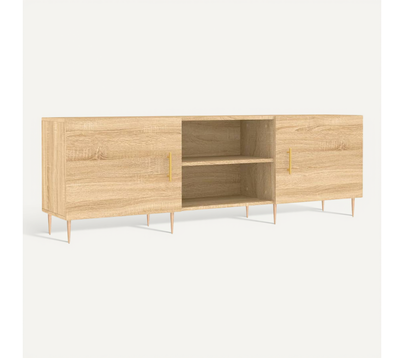 Meuble TV Chêne Sonoma 150x30x50 Cm Bois Contreplaqué
