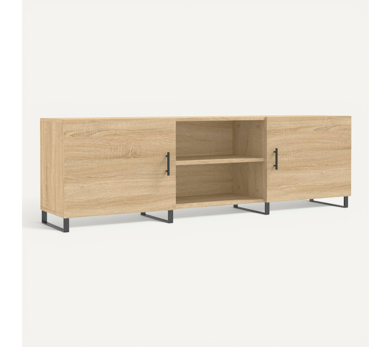 Meuble TV Chêne Sonoma 150x30x50 Cm Bois Contreplaqué