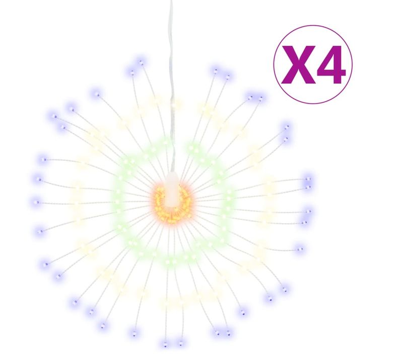Étoile Rayonnante De Noël 140 LED 4 PCs Multicolore 17 Cm