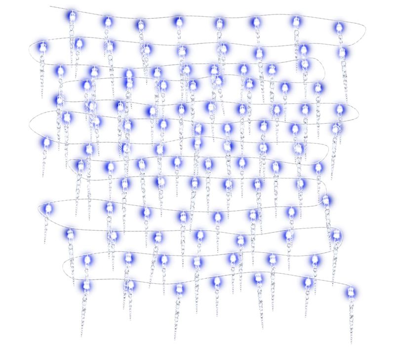 Guirlande Lumineuse à Glaçons Noël 200 LED Bleu Acrylique Pvc