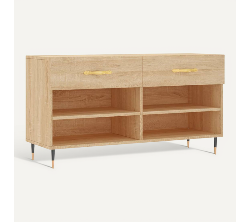 Banc à Chaussures Chêne Sonoma 102x35x55 Cm Bois Contreplaqué
