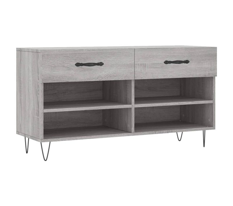 Banc à Chaussures Sonoma Gris 102x35x55 Cm Bois Contreplaqué