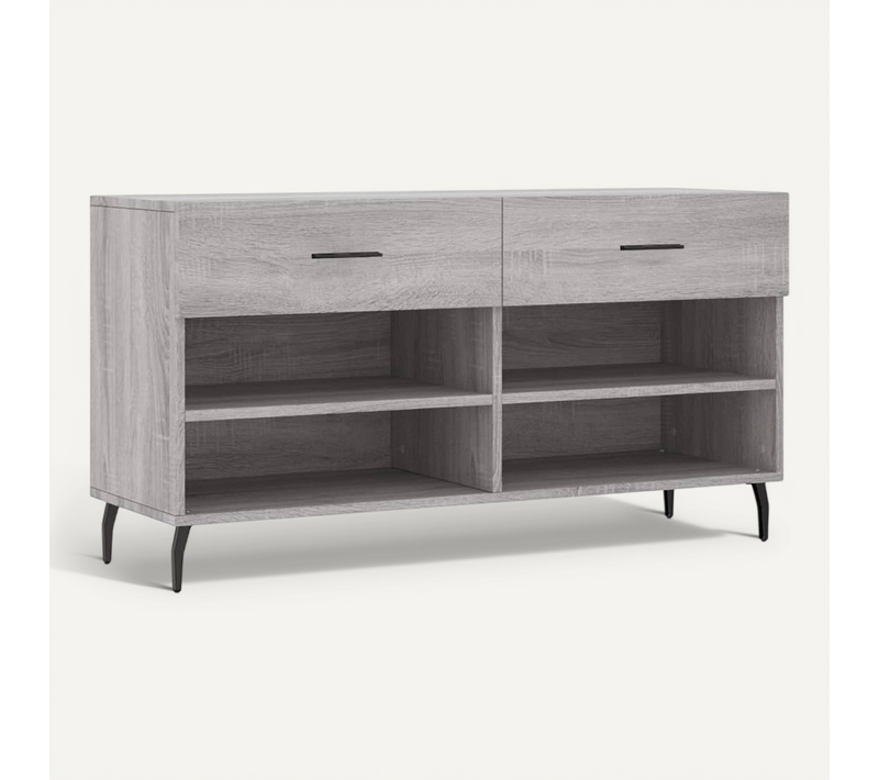 Banc à Chaussures Sonoma Gris 102x35x55 Cm Bois Contreplaqué