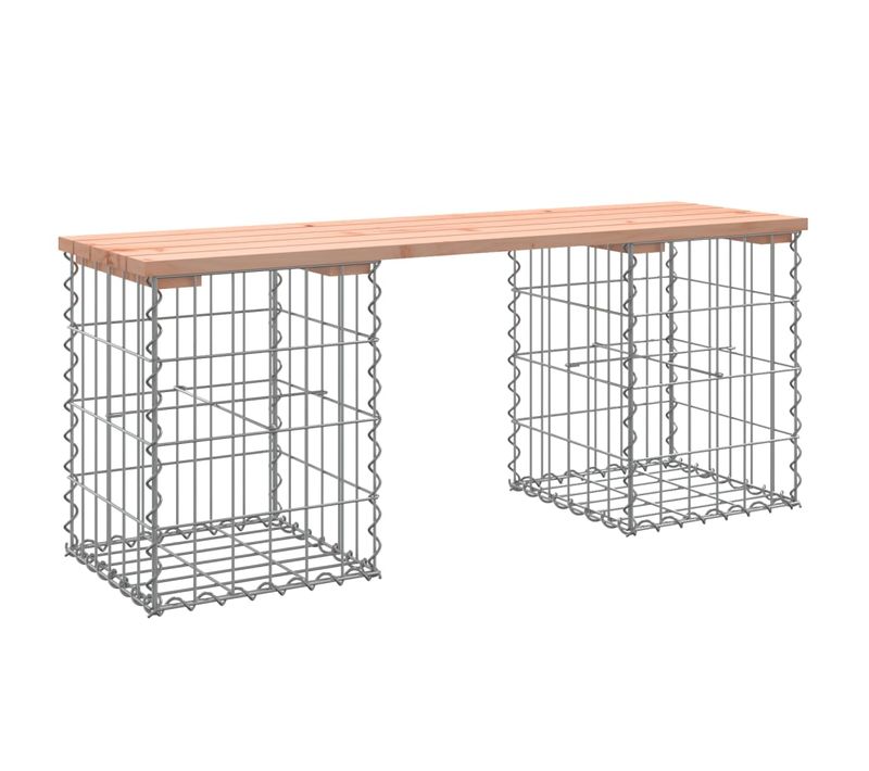 Banc De Jardin Design Gabion 103x31x42cm Bois Massif De Douglas
