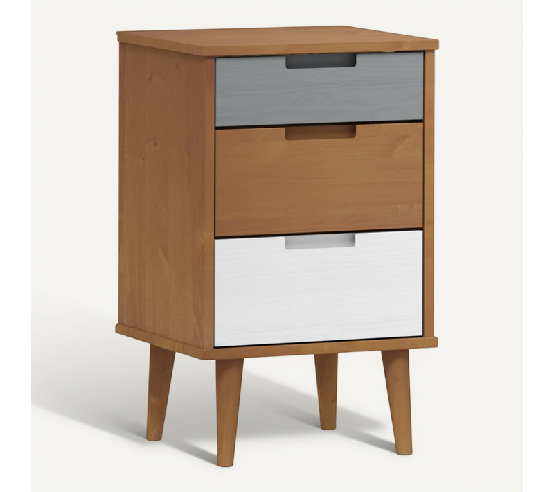 Table De Chevet Molde Marron 40x35x65 Cm Bois De Pin Solide