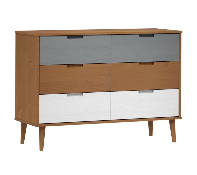 Commode Molde Marron 113x40x80 Cm Bois De Pin Massif