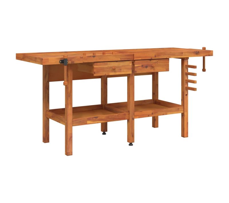 établi Avec Tiroirs Et étaux 192x62x83 Cm Bois Massif D'acacia