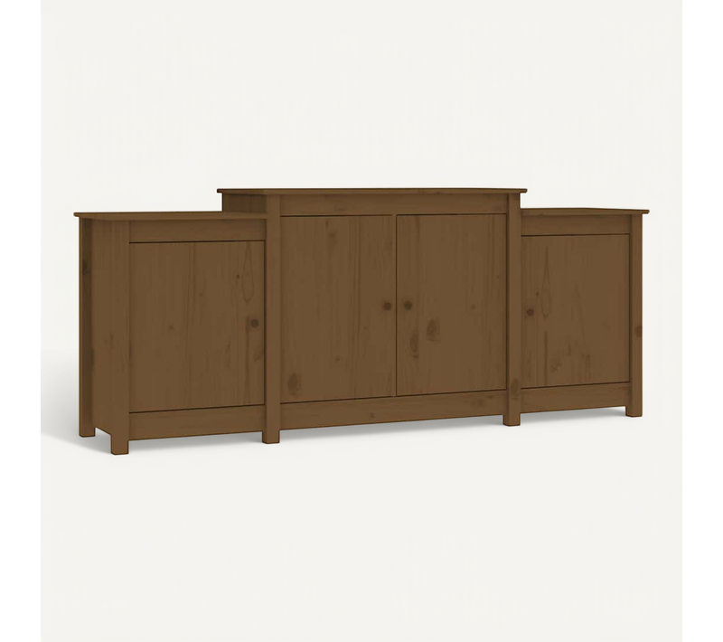 Buffet Marron Miel 164x37x68 Cm Bois Massif De Pin