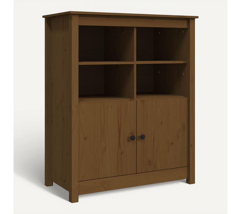 Buffet Marron Miel 83x41,5x100 Cm Bois Massif De Pin