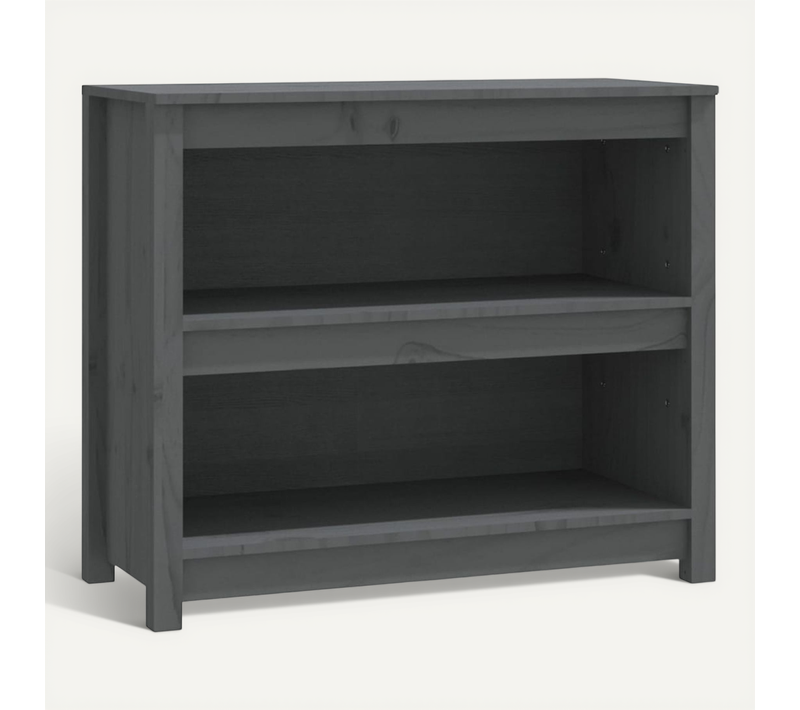 Bibliothèque Gris 80x35x68 Cm Bois De Pin Massif