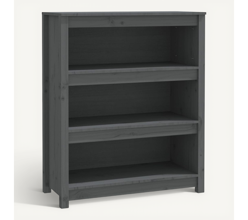 Bibliothèque Gris 80x35x97 Cm Bois De Pin Massif
