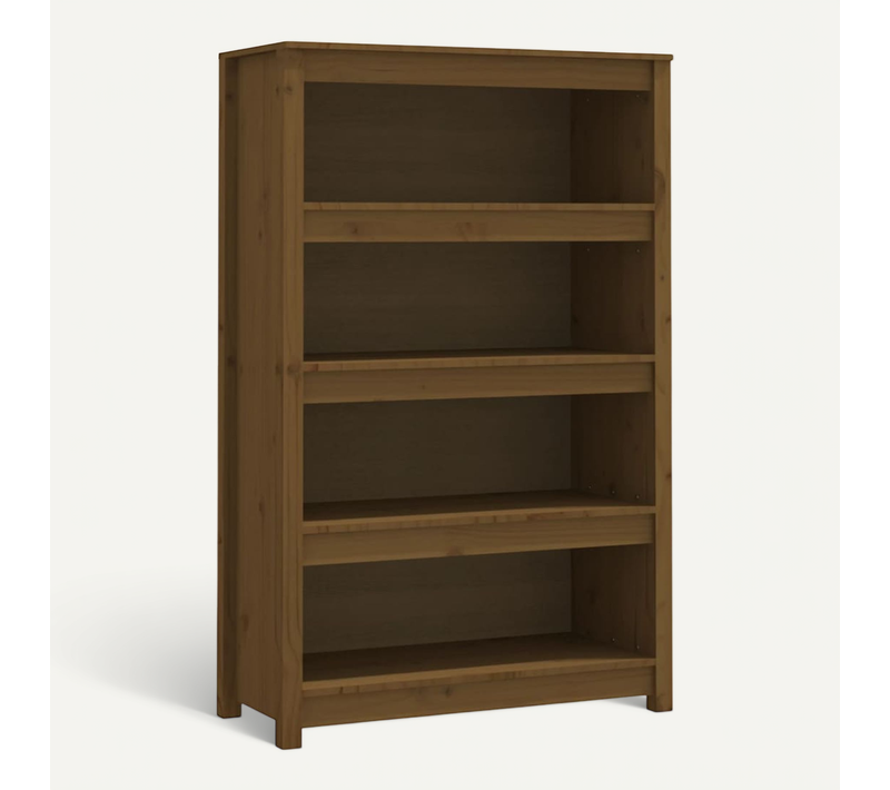 Bibliothèque Marron Miel 80x35x126 Cm Bois De Pin Massif
