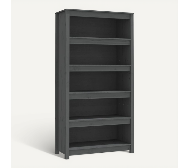 Bibliothèque Gris 80x35x154 Cm Bois De Pin Massif