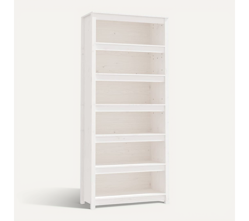 Bibliothèque Blanc 80x35x183 Cm Bois De Pin Massif